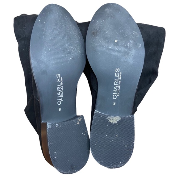 Charles David Gunter Over the Knee Suede Boots Size 9 WIDE CALF - Picture 11 of 12